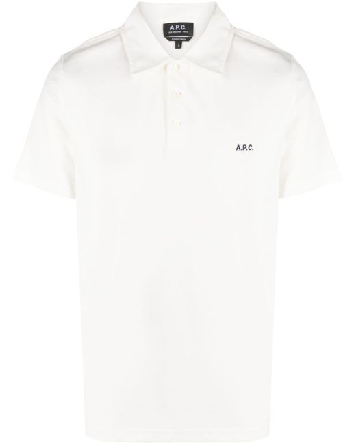 A.P.C. Piqué Poloshirt in het White voor heren
