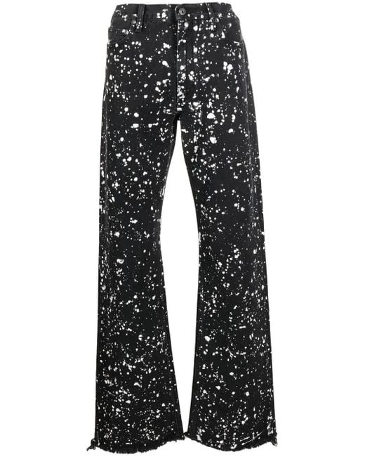 Off-White c/o Virgil Abloh Blue Paint Splatter Print Jeans for men