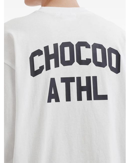 Chocoolate White T-Shirt Longues Manches À Patch Logo for men
