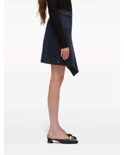 3.1 Phillip Lim Blue Deconstructed Cotton Asymmetric Skirt