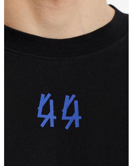 44 Label Group Black Print T-Shirt