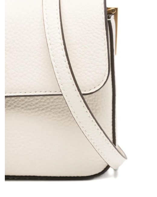 Pinko White Love Birds Leather Shoulder Bag