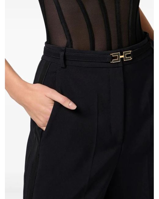 Elisabetta Franchi Black Corset-Style Bodysuit