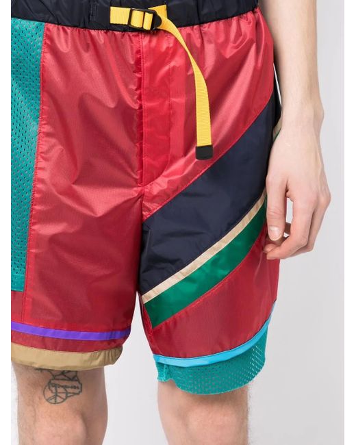 Kolor Sport-Shorts Im Patchwork-Look in Red für Herren