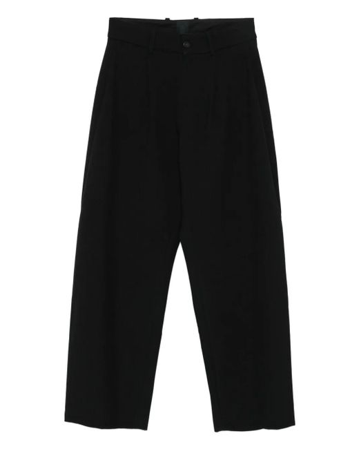 J.L-A.L Black Uvas Pleated-Front Trousers for men