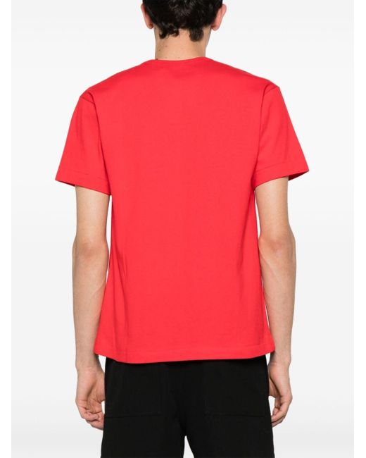 COMME DES GARÇONS PLAY Red Logo-patch Cotton T-shirt for men