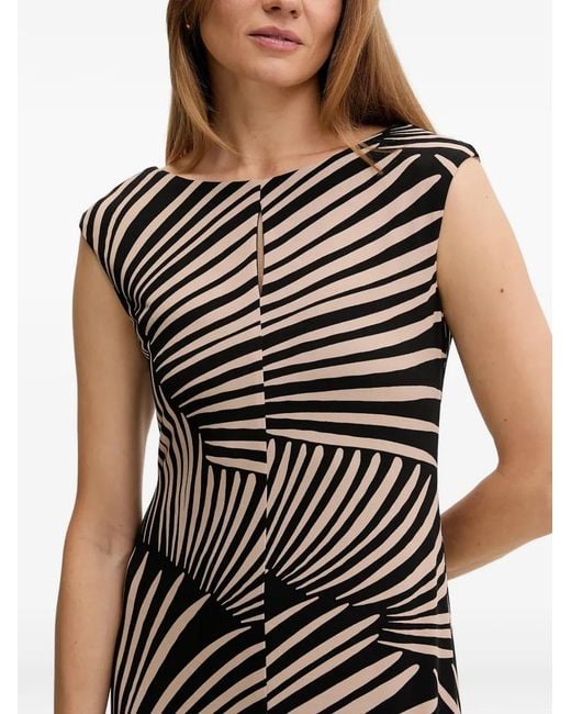 Joseph Ribkoff Black Patterned Midi Dress
