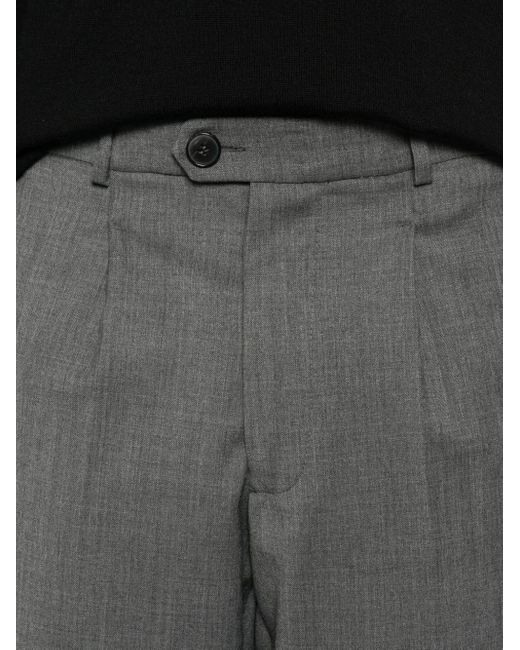 Amaranto Gray Pleated-Front Trousers for men