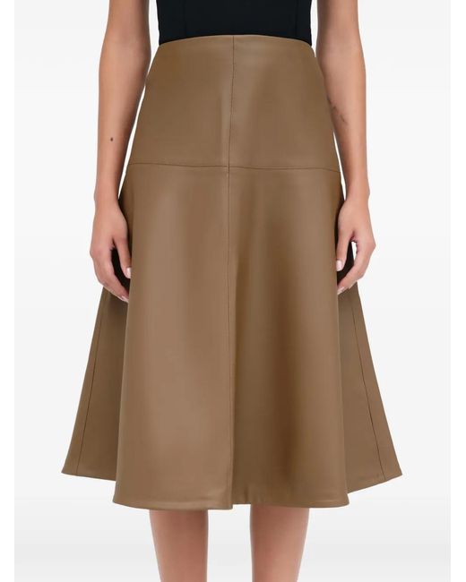 MARCELLA Brown Lexi A-Line Midi Skirt