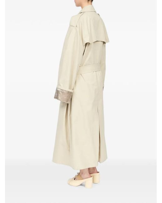 MM6 by Maison Margiela White Cotton Twill Trench Coat
