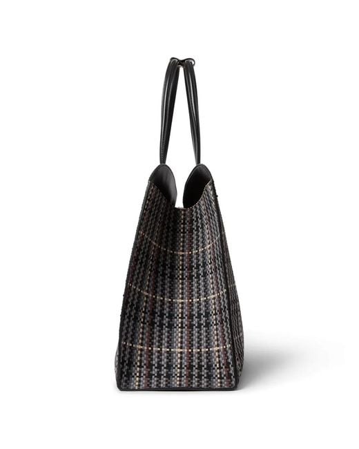 Stella McCartney Black Checked Woven Tote Bag