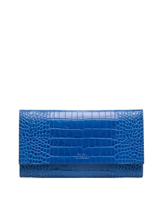 Smythson Blue Marshall Travel Wallet