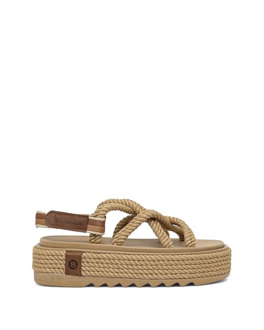 Bohonomad Brown Rope-Detailed Platform Espadrilles
