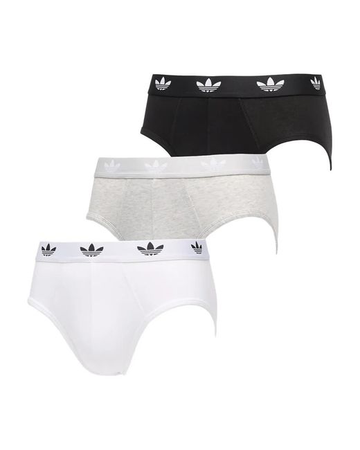 Adidas Black Logo-Waistband Briefs (Set Of Three) for men