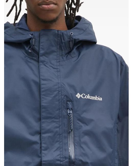 Columbia Blue Pouring Adventure Iii Hooded Jacket for men
