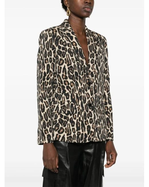 Theory Black Leopard-Pattern Blazer