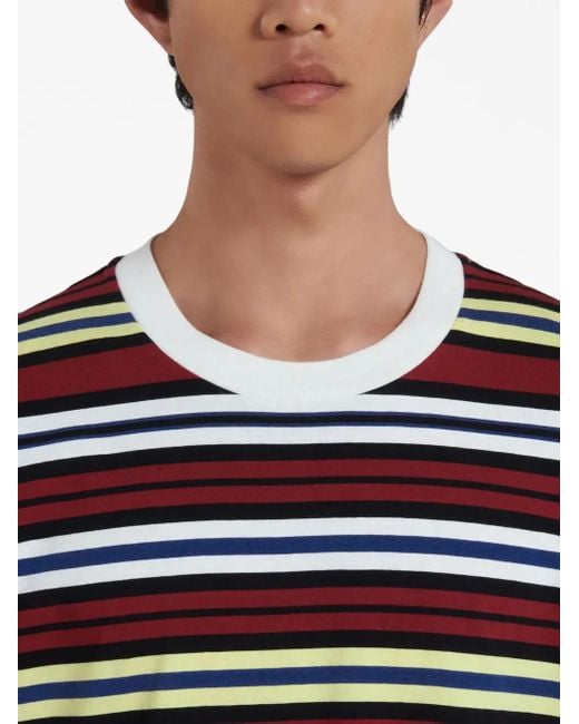 Marni Blue Striped Cotton T-shirt for men
