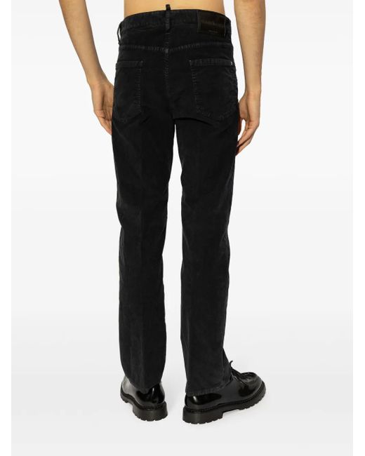 DSquared² Black Corduroy Slim-Cut Jeans for men
