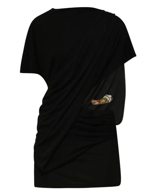 Christopher Esber Black Drapiertes Minikleid mit Kunstharz