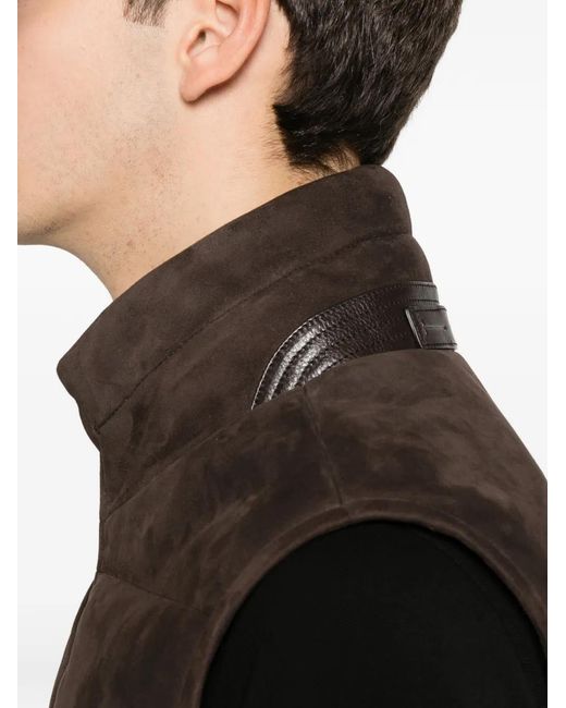 Tom Ford Brown Padded-Design Gilet for men