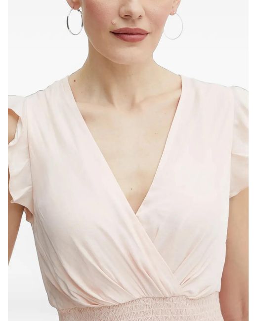Morgan Pink Rwany Ruffled Wrap-Style Mini Dress