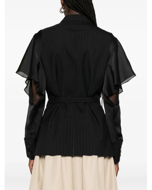 Sacai Black Chalk Stripe Jacket