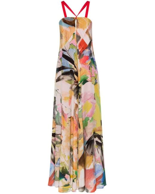 Paul Smith Metallic Floral Collage-print Silk Dress