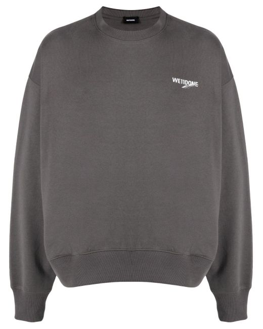 we11done Gray Logo-print Cotton Sweatshirt for men