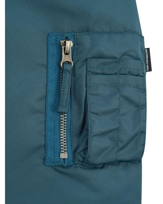 Gosha Rubchinskiy Blue Padded Sleeve-Pocket Bomber Jacket