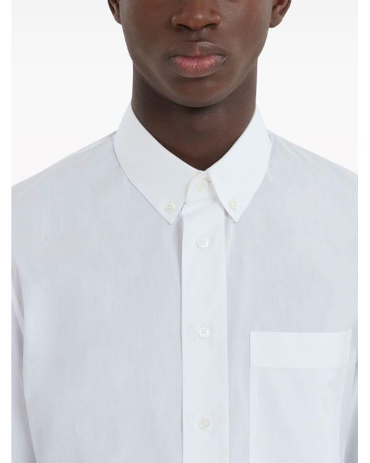 Marni White Cropped Cotton Shirt for men