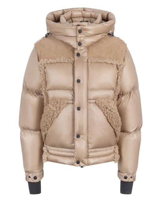 Moncler Donsjack Met Lammy Afwerking in het Natural voor heren