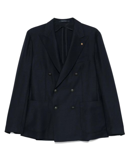 Tagliatore Blue Double-Breasted Blazer for men