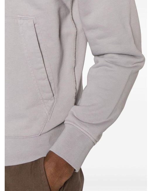 Stone Island Gray Compass-badge Zip-up Sweatshirt for men