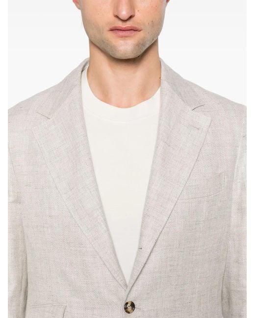 Brunello Cucinelli White Single-Breasted Suit for men