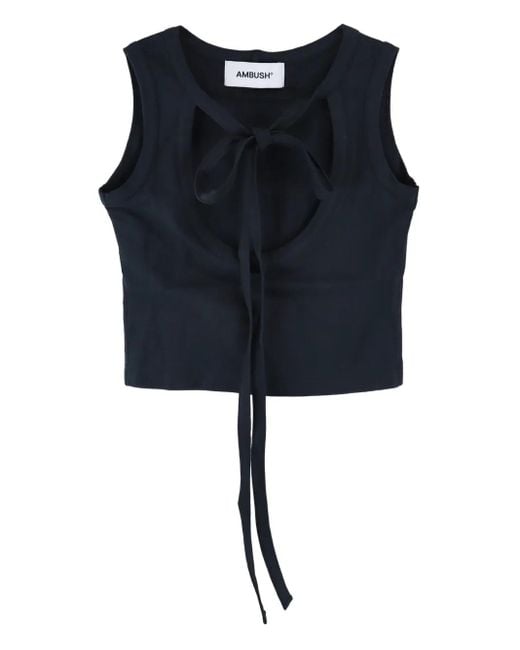 Ambush Black Cropped-Top Mit Schnürung