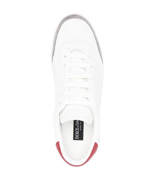 Dolce & Gabbana White Almond Leather Sneakers for men