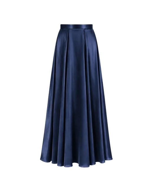Temperley London Blue Amerie Pleated Maxi Skirt