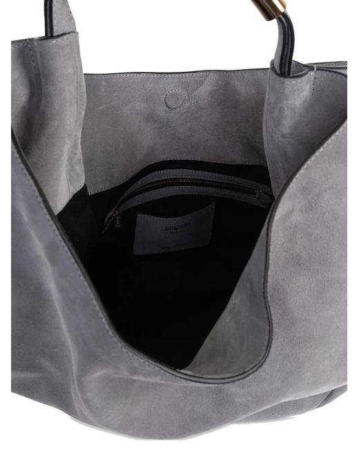 Moschino Gray Suede Handbag