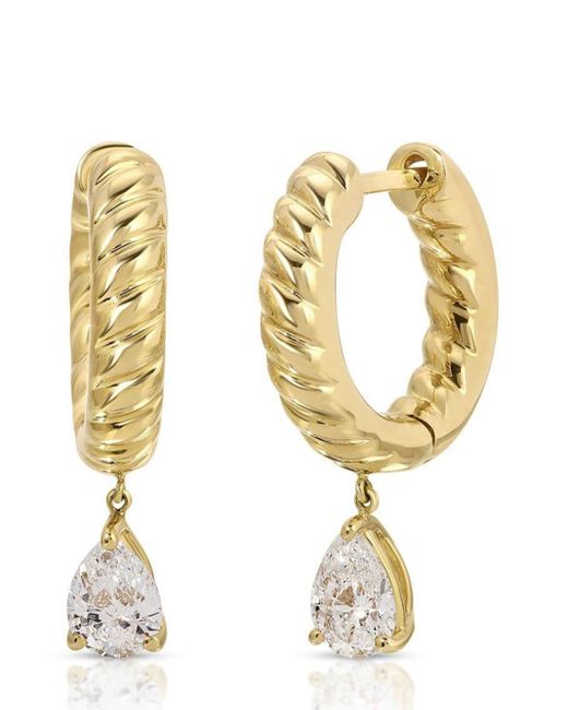 Anita Ko Metallic 18kt Yellow Gold Small Zoe Diamond Hoop Earrings