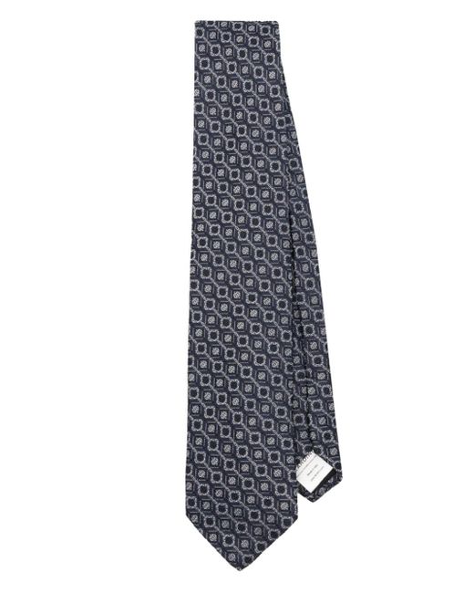Lardini Blue Patterned-jacquard Silk Tie for men