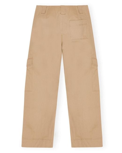 Ganni Natural Mid-rise Cargo Trousers