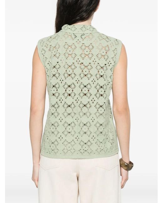 Bompard Mouwloos Blouse in het Green