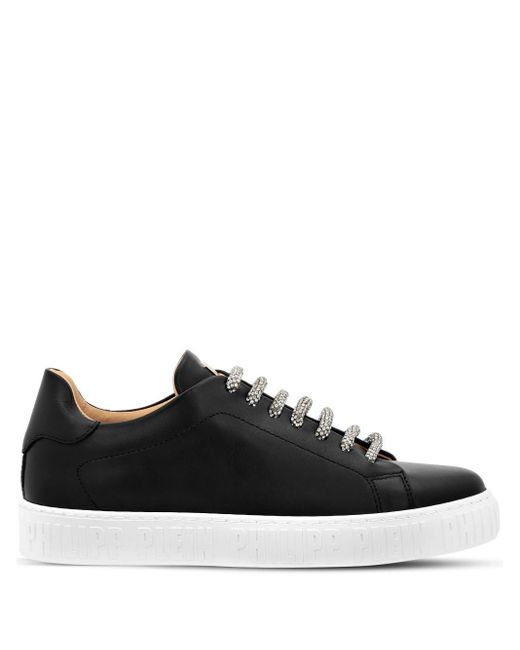 Philipp Plein Black Low-top Lace-up Leather Sneakers