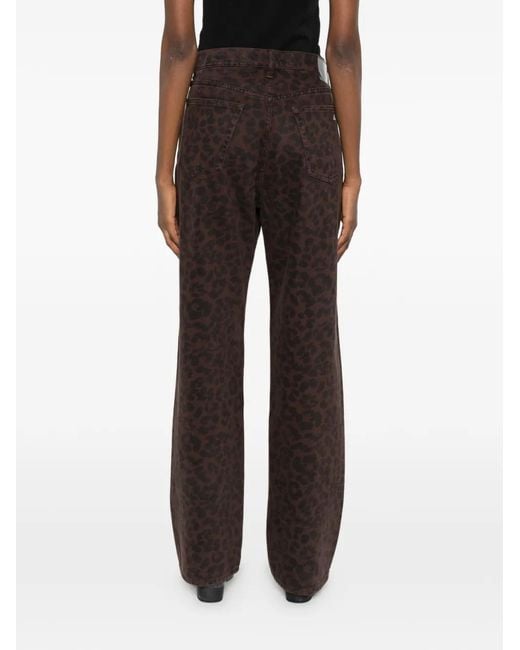 Rag & Bone Gray Shea Leopard-Print Jeans