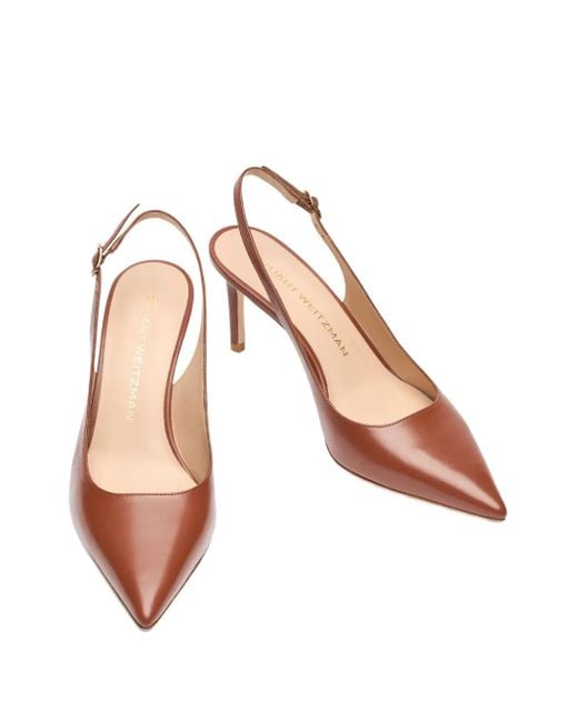 Stuart Weitzman Brown 75Mm Stuart Power Pumps