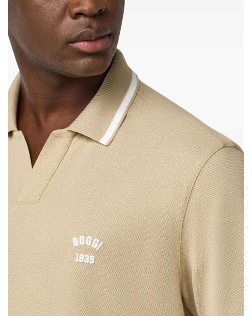 Polo de piqué en algodón Boggi de hombre de color Natural