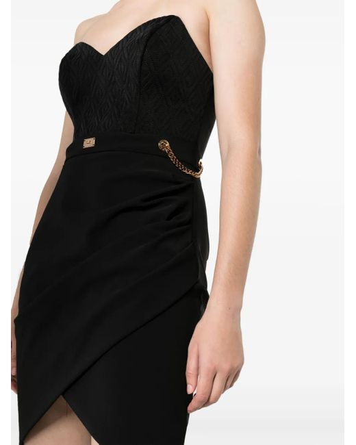 Elisabetta Franchi Black Sweetheart-Neckline Minidress