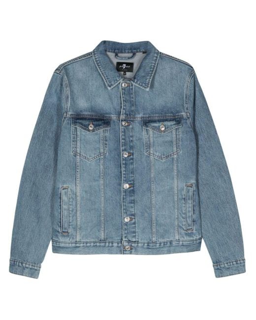 7 For All Mankind Blue Perfect Denim Jacket for men