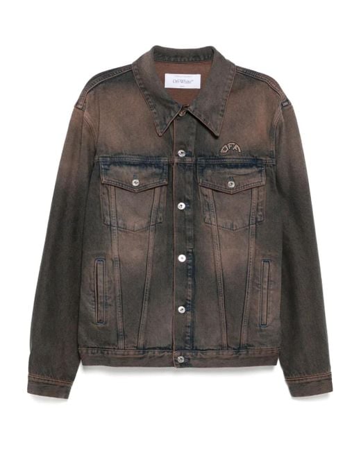 Off-White c/o Virgil Abloh Black Overdyed Denim Skate Jacket for men