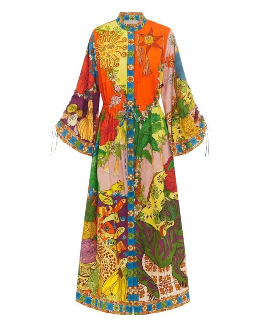 ALÉMAIS Blousejurk Met Tijgerprint in het Yellow